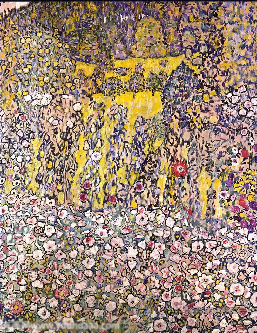 Paysage horticole au sommet d’une colline Gustav Klimt Peintures à l'huile